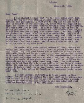 Letter from Richard Mulcahy to Terence MacSwiney