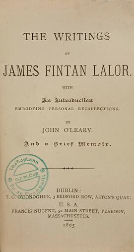 The writings of James Fintan Lalor