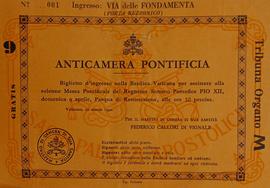 Admission Ticket to the Anticamera Pontificia