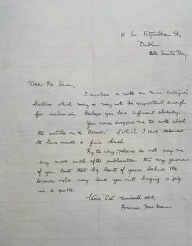 Letter from Francis MacManus