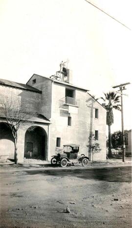 Construction work on St. Lawrence of Brindisi School, Watts, Los Angeles
