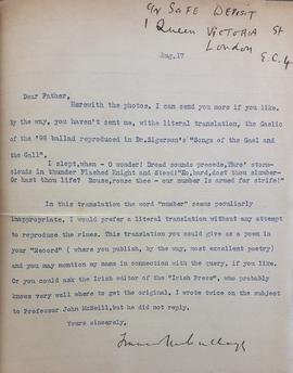 Letter from Francis McCullagh