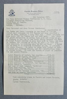 Letter from Fr. Stephen Murtagh