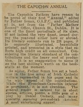 ‘Irish Independent’ Review of ‘The Capuchin Annual’ (1930)