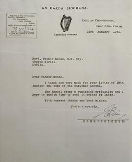 Letter from Eamon Broy