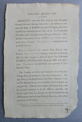 Accounts from Brigadier General Barnett