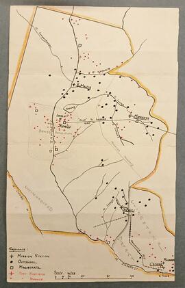 Map of mission stations in Barotseland