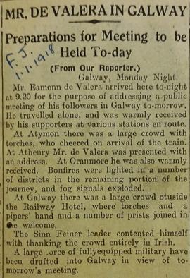 Éamon de Valera in Galway