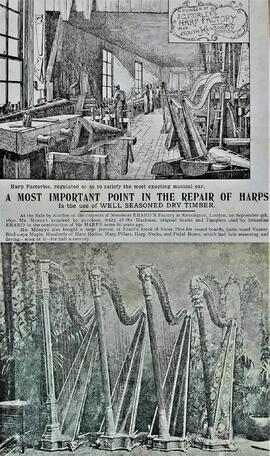 Advertisment from Morely’s Harp Factory, South Kensington, London