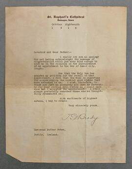 Letter from Fr. Terrence G. Brady