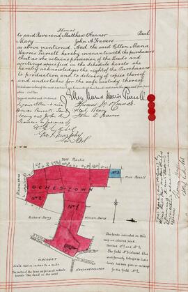 Indenture of Conveyance, Assignment, and Exchange between Ellen Maria Harris Purcell and the Reverend Matthew O'Connor, Reverend Paul Neary, and Reverend John A. Travers