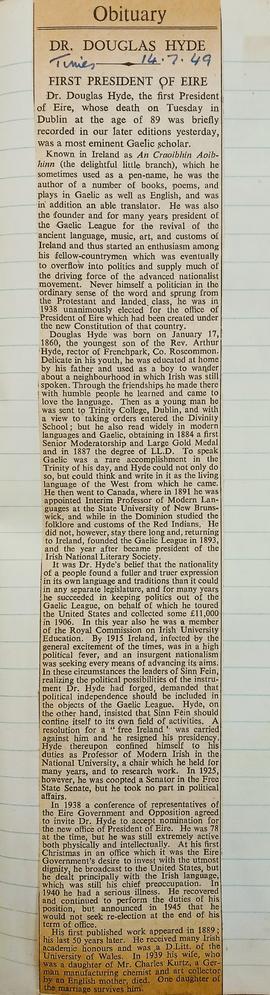 Obituary for Douglas Hyde