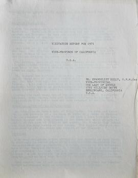 Canonical Visitation Report for 1971