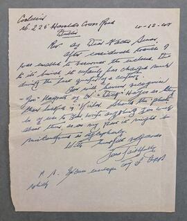 Letter from Tomás S. Cuffe