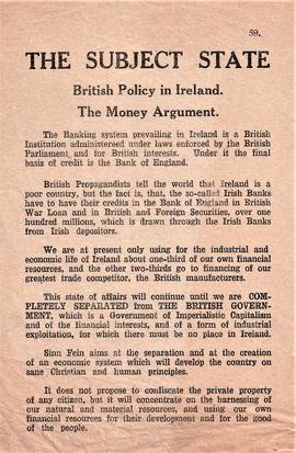 The Subject State: British Policy in Ireland: The Money Argument