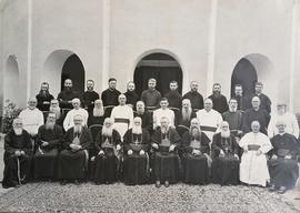 Archbishop Sylvester Mulligan with Capuchin missionaries in India