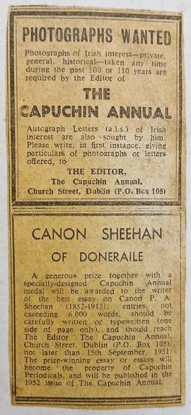 Advertisements from ‘The Capuchin Annual’ Office