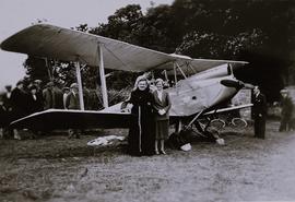 Fr. Senan Moynihan with a de Havilland Gipsy Moth aircraft
