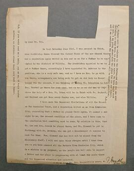 Letter from Fr. Joseph Fenelon