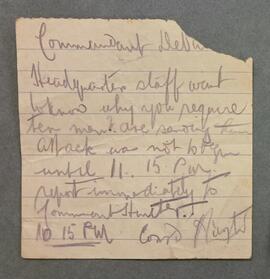 Note to Commandant Éamon de Valera