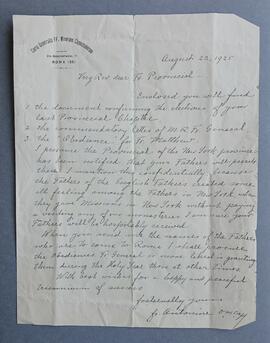 Letter from Fr. Antonine Wilmer to Fr. Sylvester Mulligan