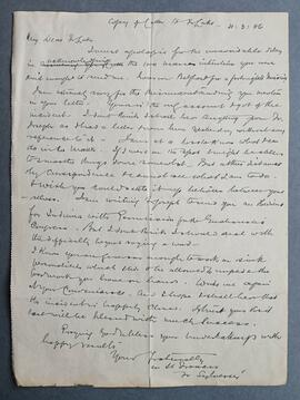 Letter from Fr. Sylvester Mulligan to Fr. Luke Sheehan