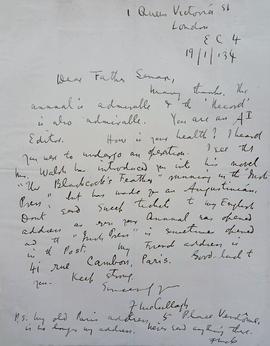 Letter from Francis McCullagh