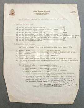 Report on St. Patrick’s Custody in the United States