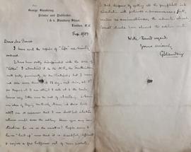 Letter to James Pearse from George Standring
