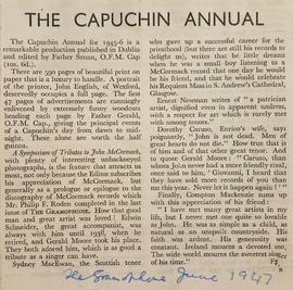 ‘The Gramophone’ review of ‘The Capuchin Annual’ (1946-7)