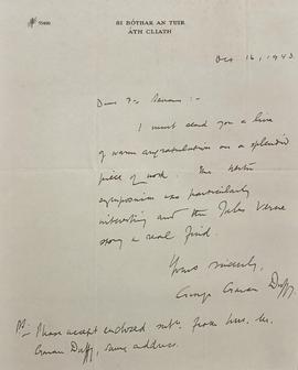 Letter from George Gavan Duffy