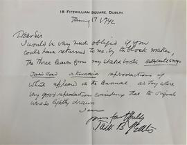 Letter from Jack B. Yeats