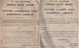 Election fliers from Trade Union Labour to the Electors of the Arran Quay Ward