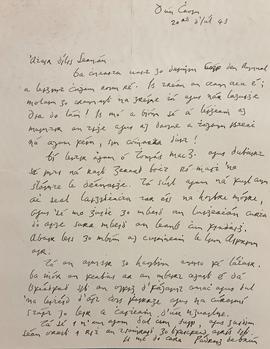 Letter from An tAthair Pádraig De Brún