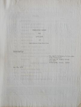 Canonical Visitation Report for 1975-76