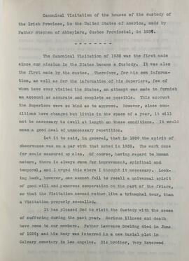Canonical Visitation Report for 1939