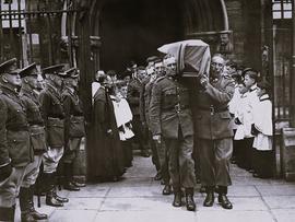 Douglas Hyde’s coffin carried from St. Patrick’s Cathedral