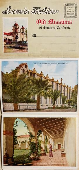 Scenic postcard folder of the Old Missions of Southern California