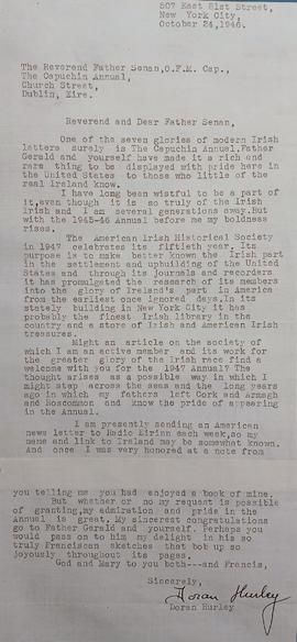 Letter from Doran Hurley