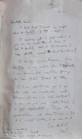 Letter from Aodh de Blacam to Fr. Senan Moynihan