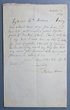 Letter from Thomas Moore
