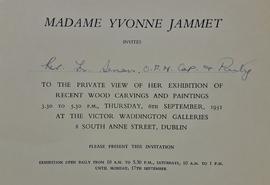 Invitation Card from Yvonne Jammet