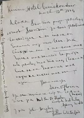 Letter from Seán Ó Floinn to Br. Senan Moynihan