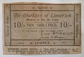 Facsimile Copy of Limerick Soviet Ten Shilling Note