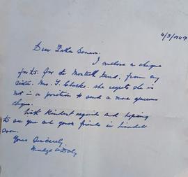 Letter from Madge Daly