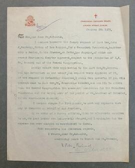 Copy letter from Fr. Peter Bowe to Fr. Antonine Wilmer