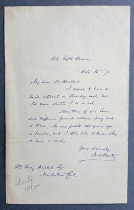 Letter from Bret Harte