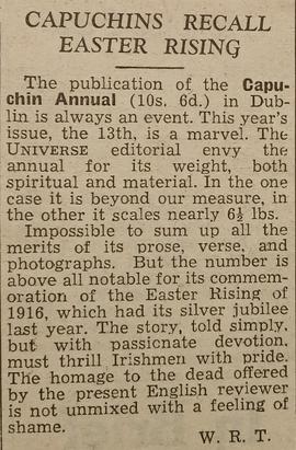 ‘The Universe’ review of ‘The Capuchin Annual’ (1942)