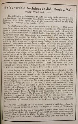 The Venerable Archdeacon John Begley, V.G. / Obit June 10th, 1941