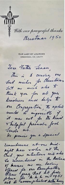 Letter from Mother Mary Martin